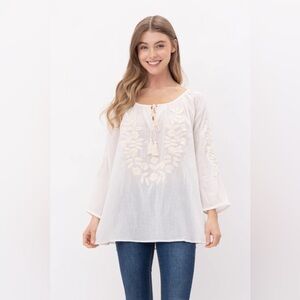 RAJ Norah Embroidered Tassel Top Size XL